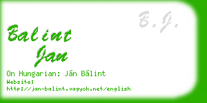 balint jan business card