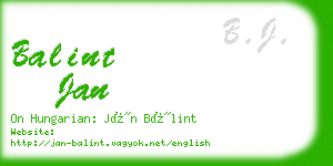 balint jan business card